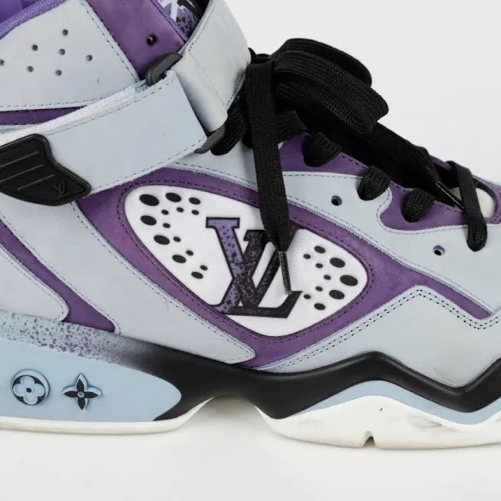 Louis Vuitton Purple and White High-Top Sneakers